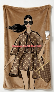 LV Fashion Illustration Blanket Chic LV Style Throw 024